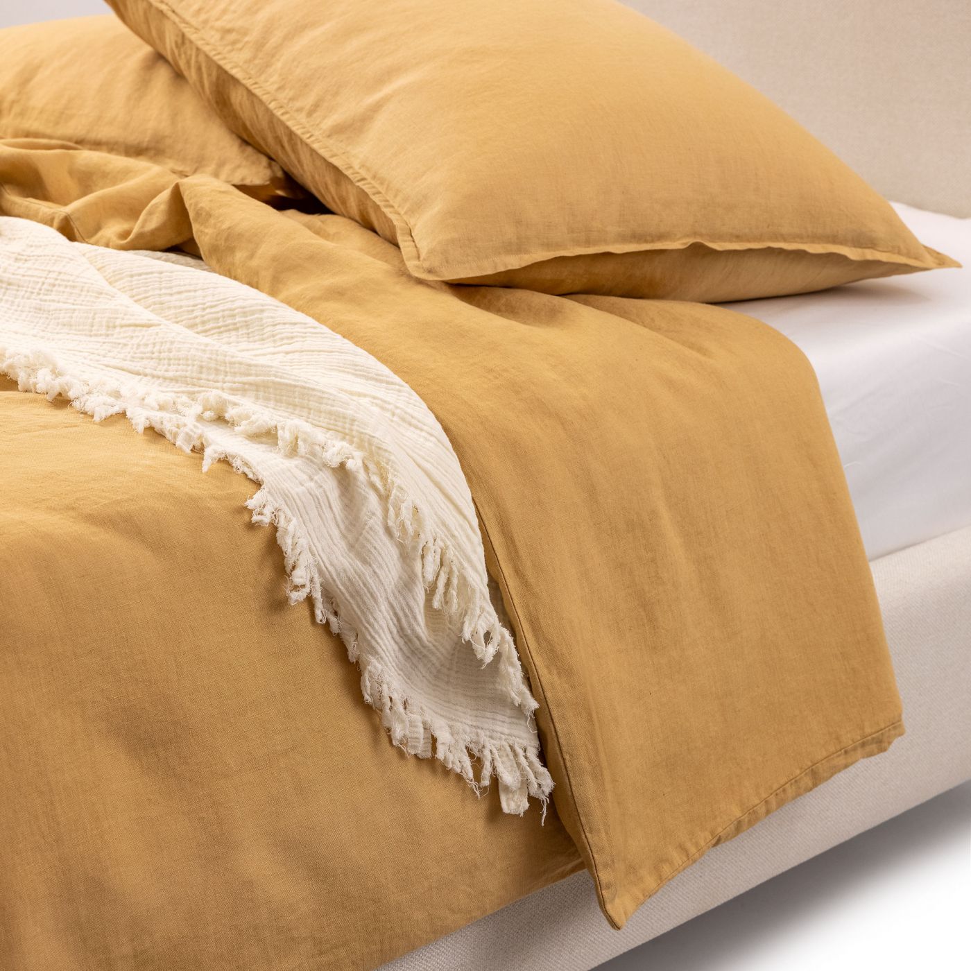 סט מצעים חלקי פשתן