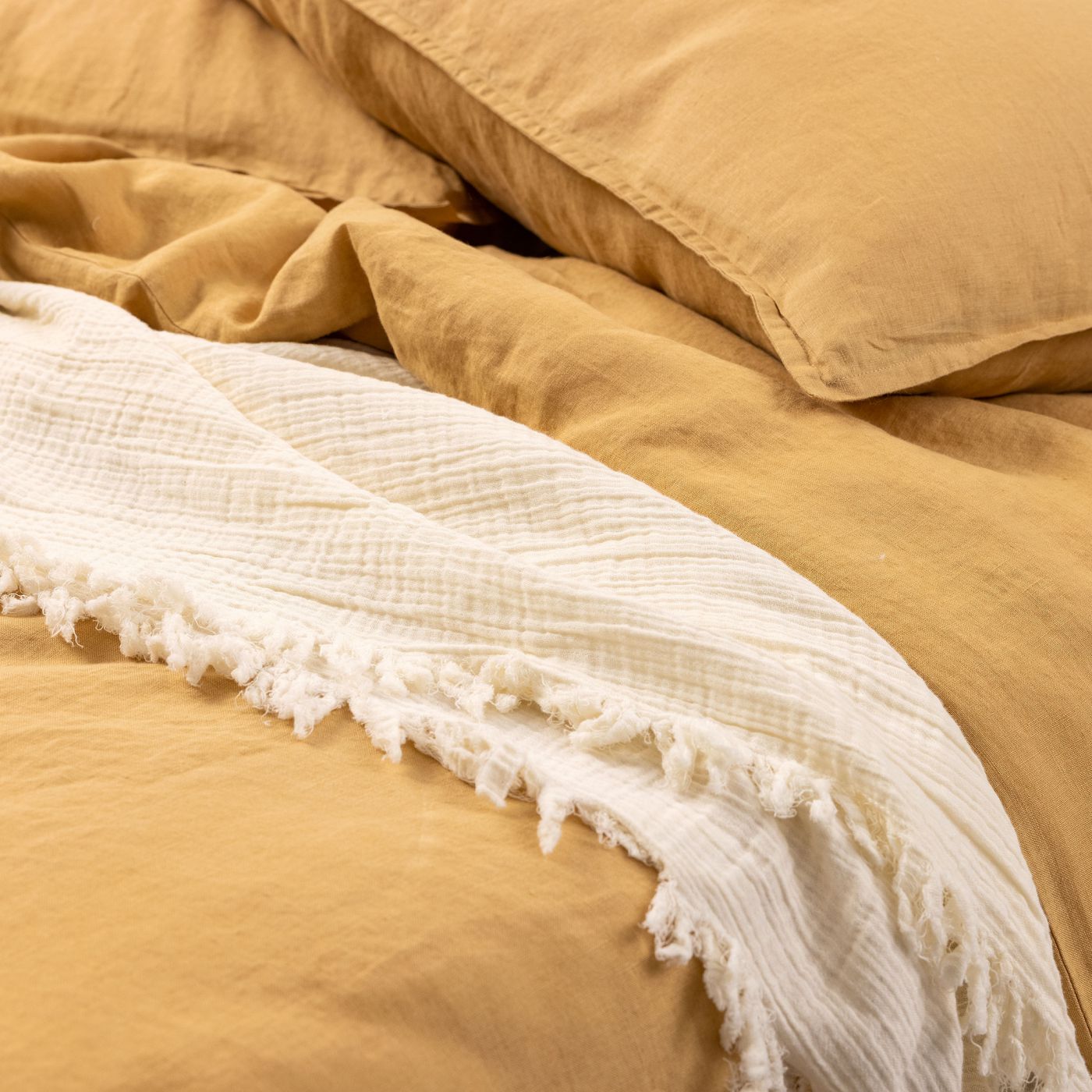 סט מצעים חלקי פשתן